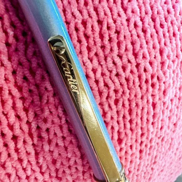 Cartier Santos BALLPOINT PEN F227815 Steel color lacquer gold plated Japan - Picture 11 of 16